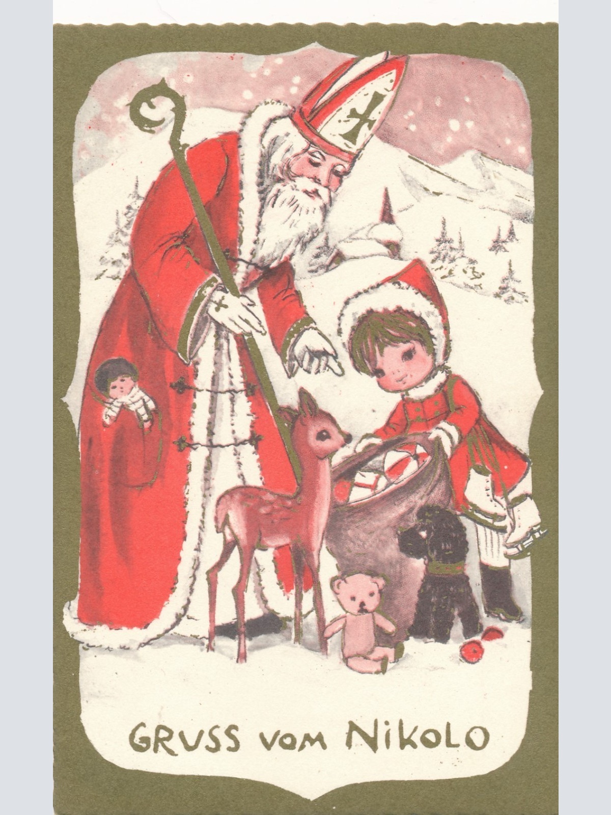 AK Gruß vom Nikolo - Nikolaus Ansichtskarte (17173)