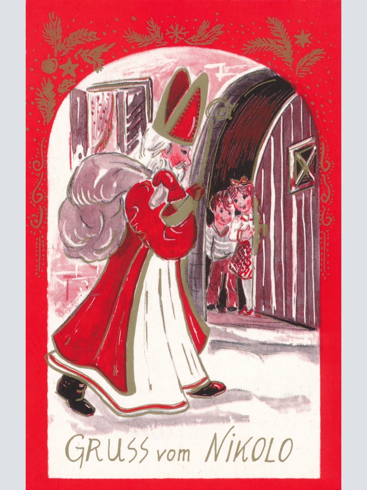 AK Gruß vom Nikolo - Nikolaus Ansichtskarte (17177)