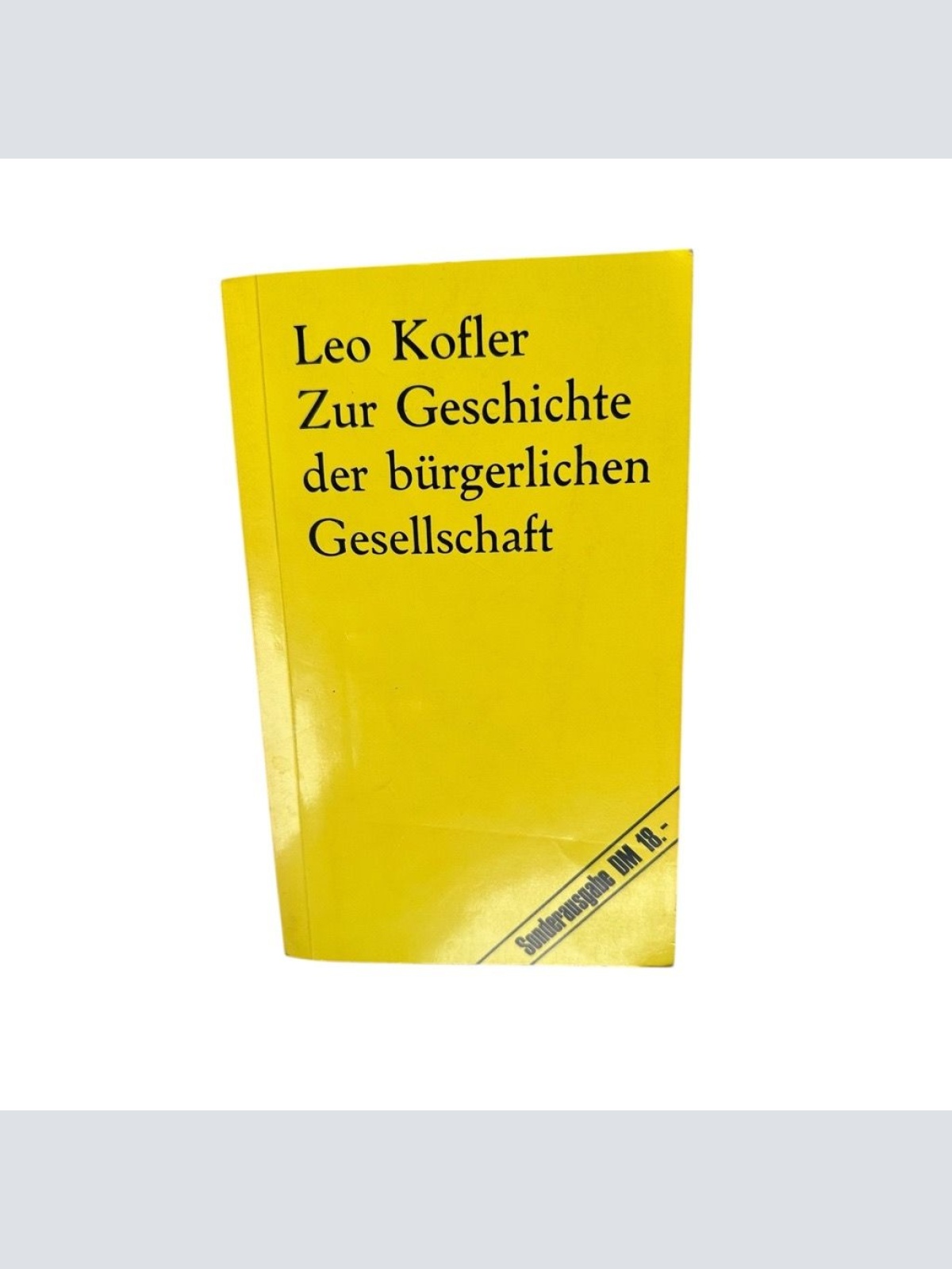 Zur Geschichte der bürgerlichen Gesellschaft. Versuch einer verstehenden Deutung