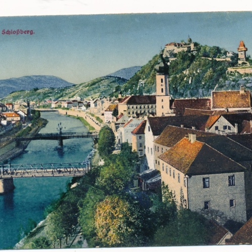 AK aus Graz Mur Schloßberg Steiermark Ansichtskarte (17278)