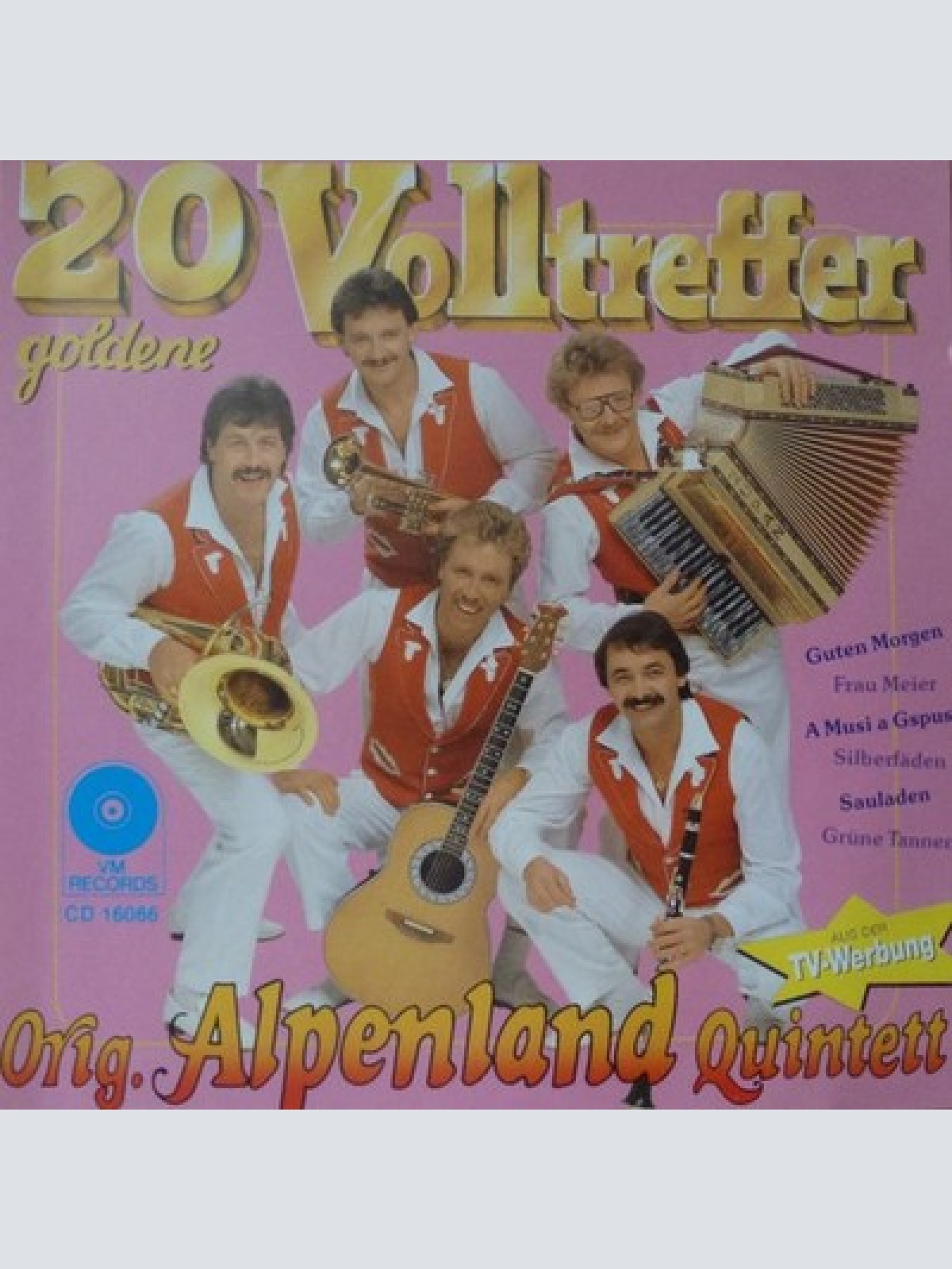 CD Orig. Alpenland Quintett - 20 Volltreffer