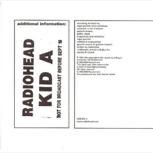 CD, Album, Promo Radiohead - Kid A