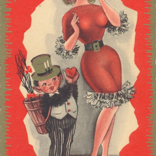 AK Gruss vom Krampus dein ist mein Krampus Herz Ansichtskarte (17995)