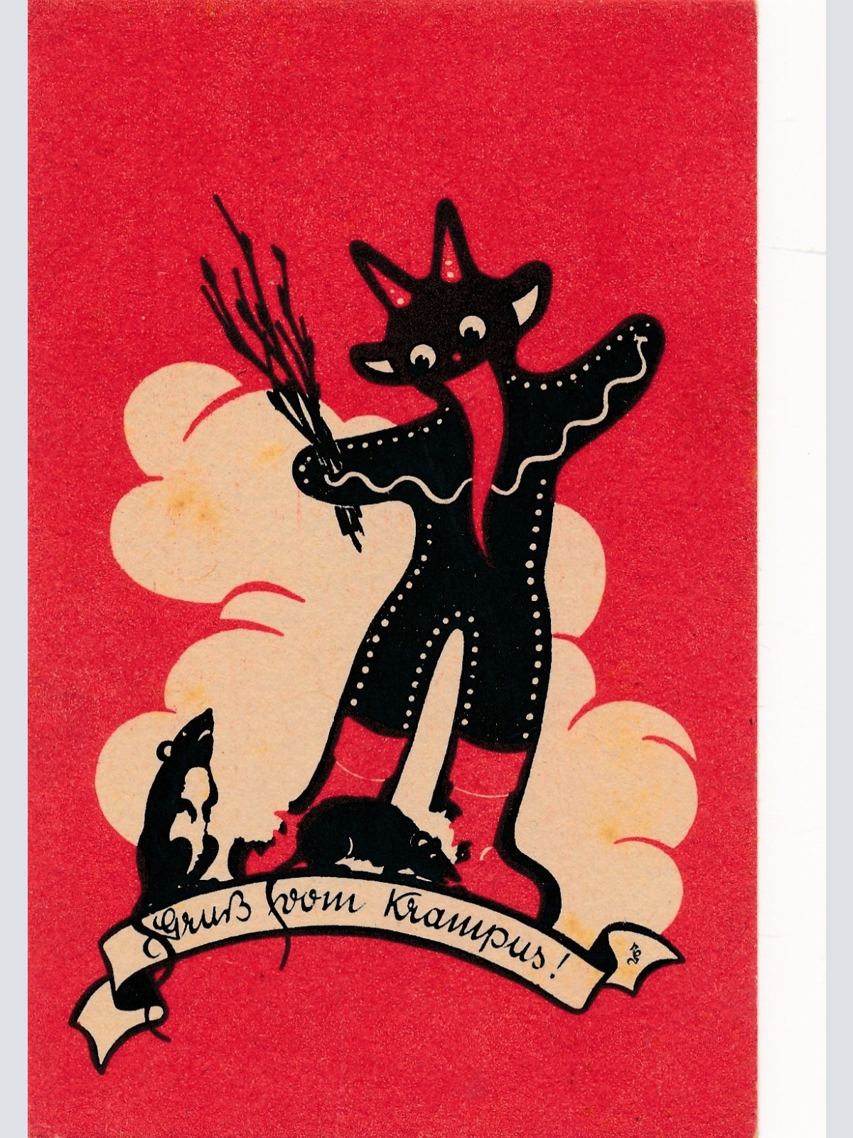 AK Gruss vom Krampus mit Maus Ansichtskarte (17997)