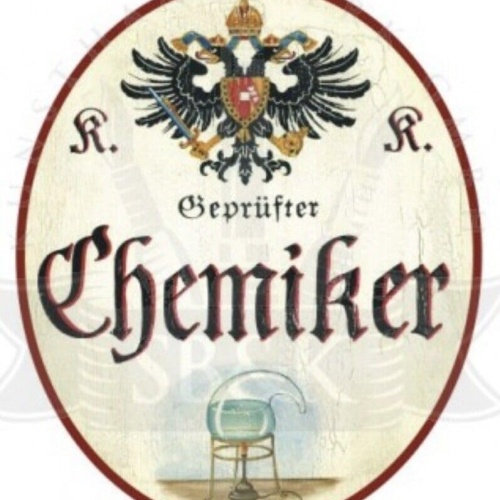 KuK Nostalgie Holzschild geprüfter Chemiker Türschild (Größe: 28x34)