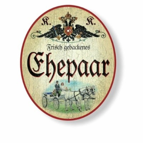 Kuk nostalgie holzschild hochzeitsgeschenk frisch gebackenes ehepaar