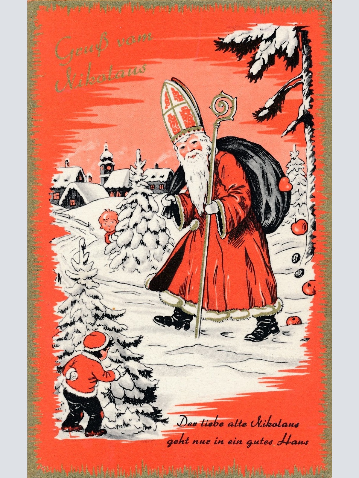 AK gruss vom Nikolaus - Nikolo Ansichtskarte (17302)