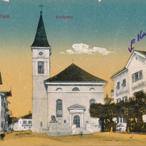 AK aus Wörgl Kirchplatz Tirol Ansichtskarte (17377)