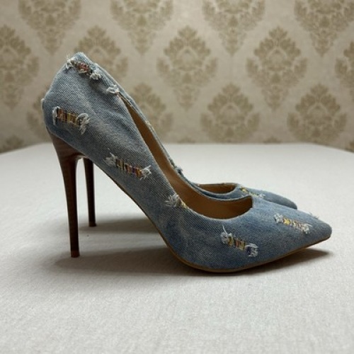 Belle Women Pumps High Heels Stiletto Jeans Style Blau Damen Größe 39 Neuwertig