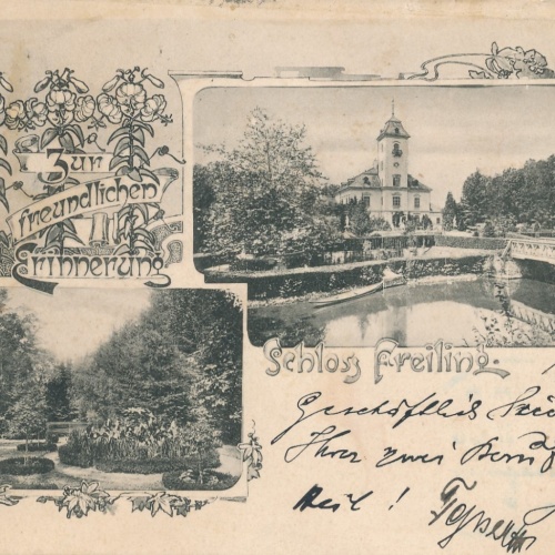AK zur freundlichen erinnerung Schloss Freiling Oberöst. Ansichtskarte (18091)