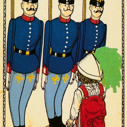 Nachdruck einer Wiener Werkstätten Karte Josef von Diveky die Kameraden (18328)