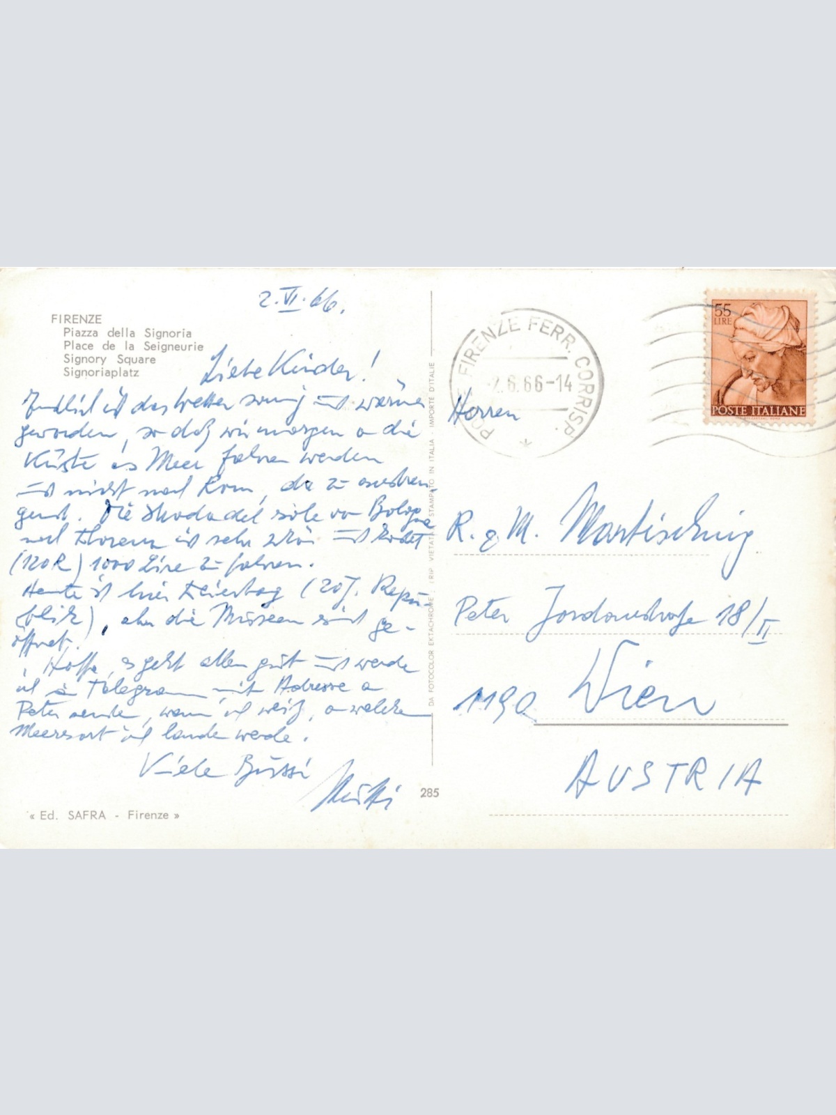 AK aus Firenze Italien Ansichtskarte (18493)