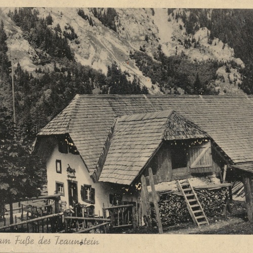 AK von der Maieralm am Fuß des Traunstein Oberösterreich Ansichtskarte (18516)