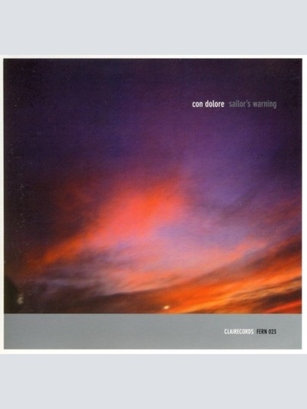 CD, Album Con Dolore - Sailor's Warning