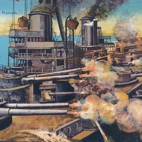 AK Militaria Dreadnought im Kampfe Ansichtskarte (18480)