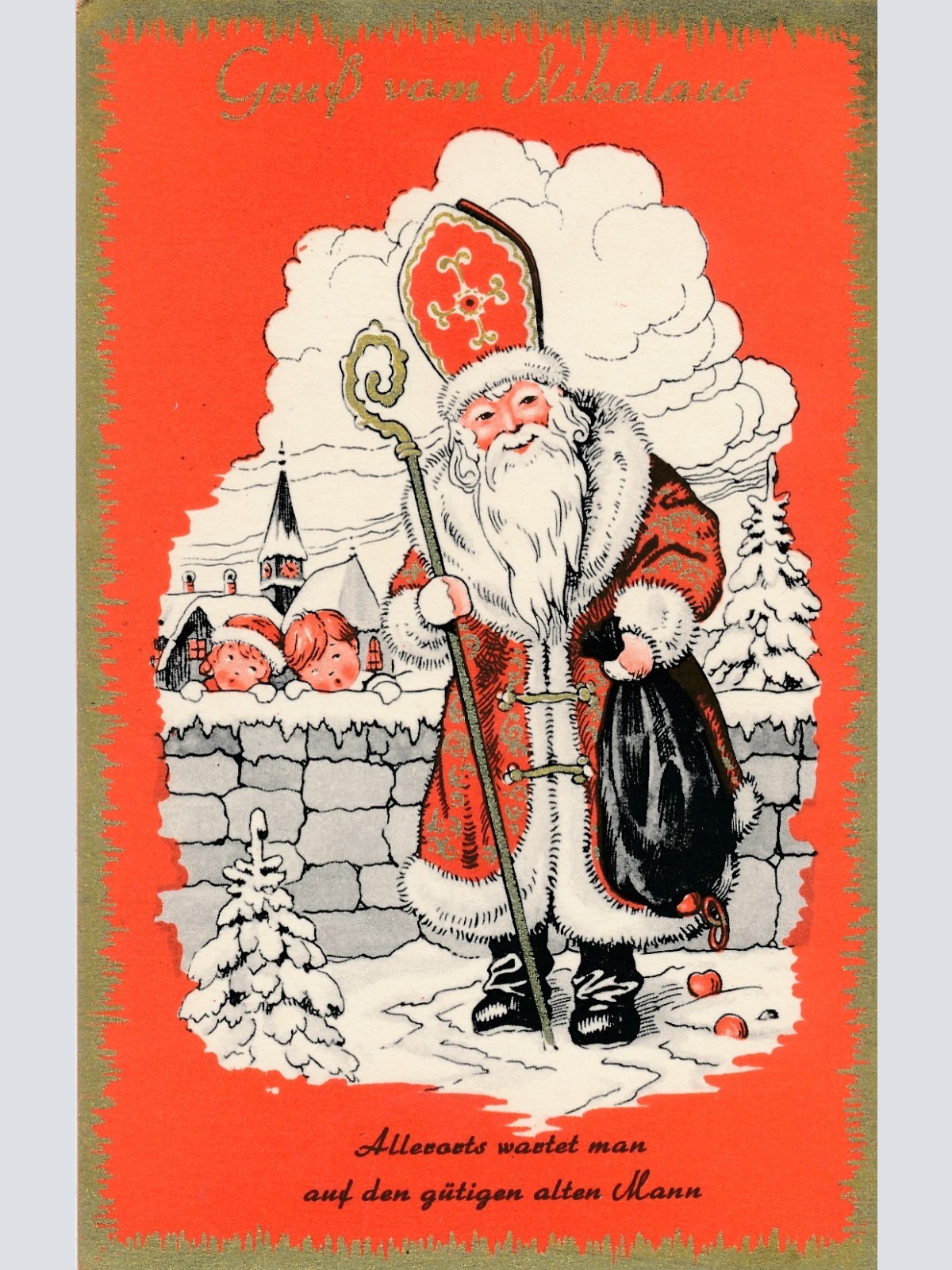 AK vom Nikolo Nikolaus der gütige Mann Ansichtskarte (18617)