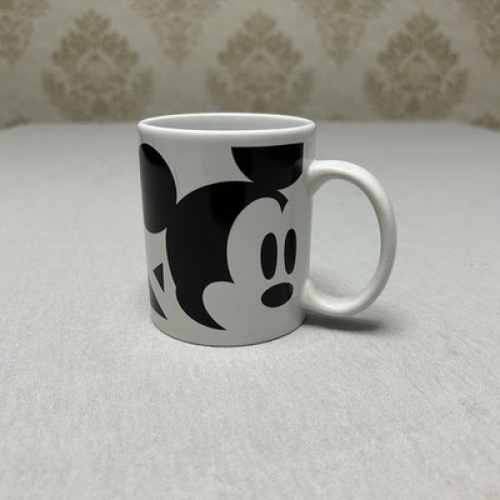 Vintage Disney Micky Maus Tasse Geometrisches Design Weiß/Schwarz/Gelb Rarität