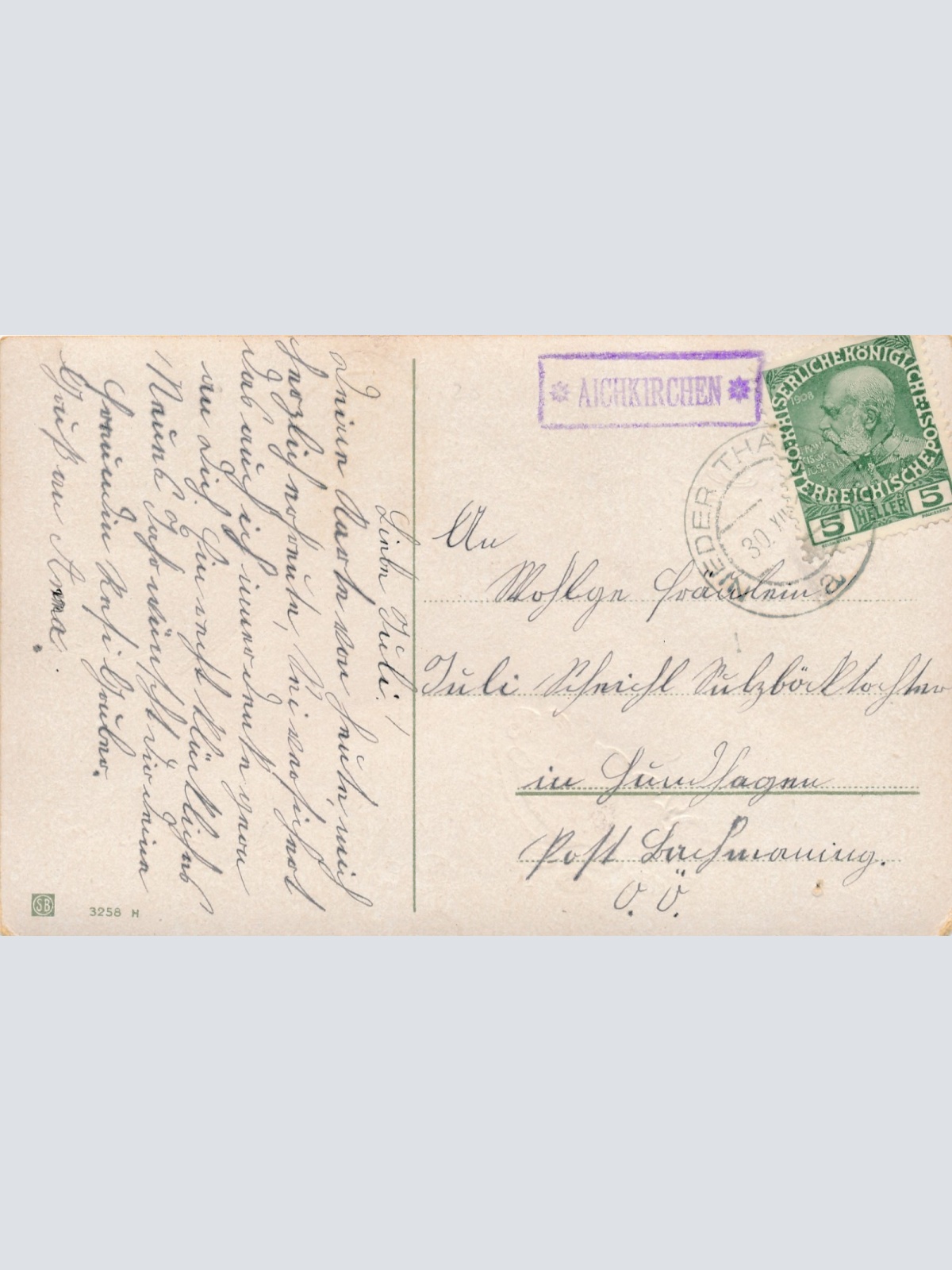 AK Prosit Neujahr Bub mit Schweinchen Ansichtskarte (18701)