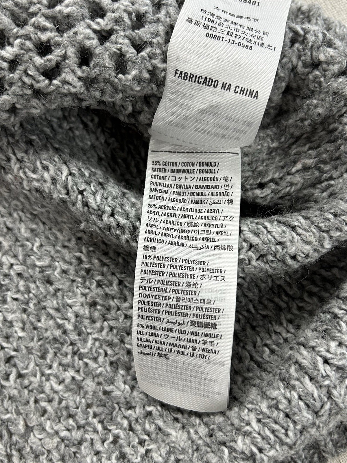 Hollister California Strick Pullover Damen | Größe S | Grau | Lang | Großstrick