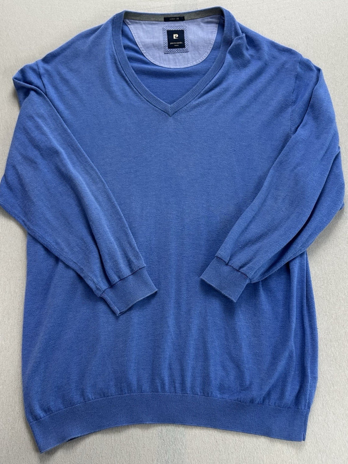 Pierre Cardin Paris Pullover Herren | Größe 3XL | Blau | Feinstrick | Maße Fotos