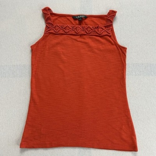 LAUREN Ralph Lauren Damen Top/Shirt Größe PXS Ärmellos Rot Maße auf Fotos