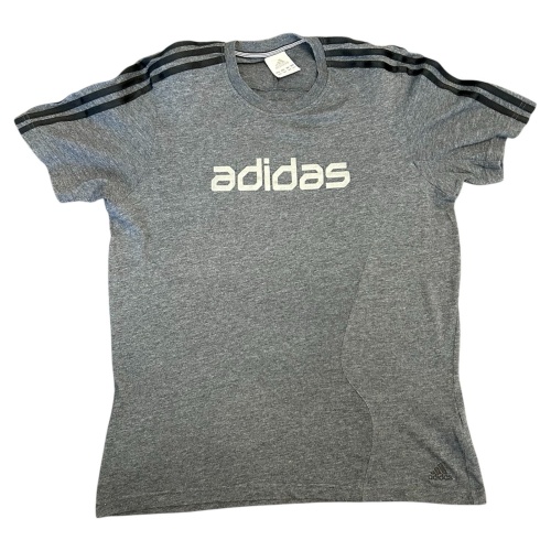 Adidas Vintage Herren T-Shirt Größe M Grau Bedruckt Baumwolle Polyester Original