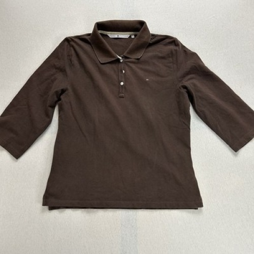 Tommy Hilfiger Polo Damen 3/4 Ärmel | Größe XXL | Braun | Maße auf den Fotos