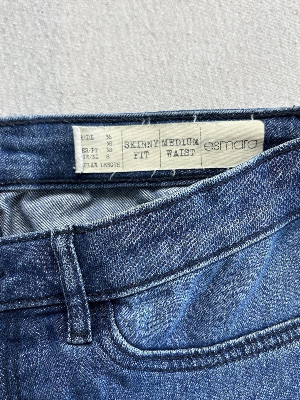 Esmara Damen Jeans Größe 36 Skinny Fit Blau Maße auf den Fotos