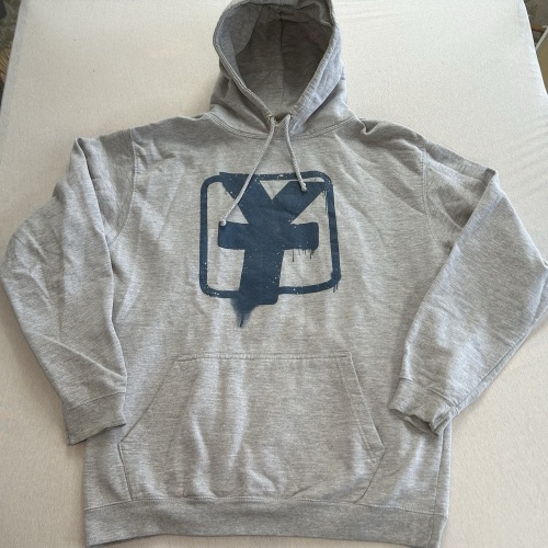 Y-Titty Hoodie Größe L Grau Fanmerch Merchandise RARE Maße auf den Fotos