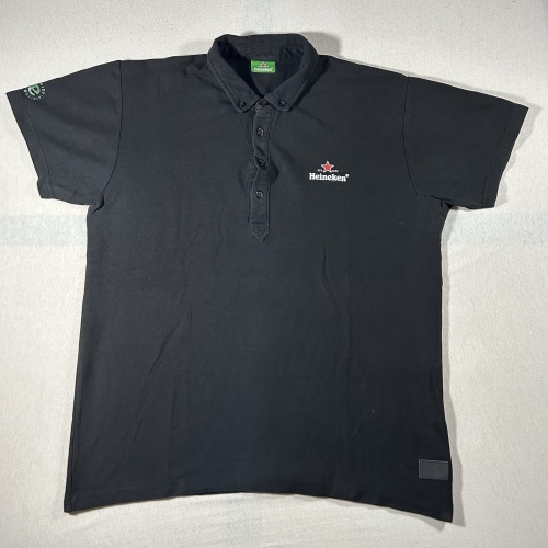 Heineken Polo Shirt Größe XL Schwarz Baumwolle Gastro Sammeln Merchandise Bier