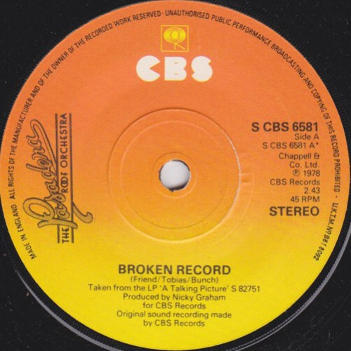 The Pasadena Roof Orchestra - Broken Record (7", Single)