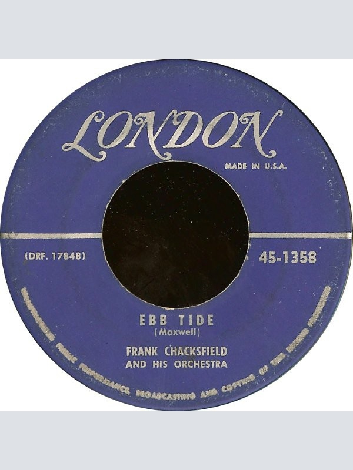 Frank Chacksfield & His Orchestra - Ebb Tide (7", Ind)