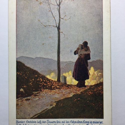 Deutscher Schulverein - Blondes Gretelein - Umarmung / Künstlerkarte 30125 TH