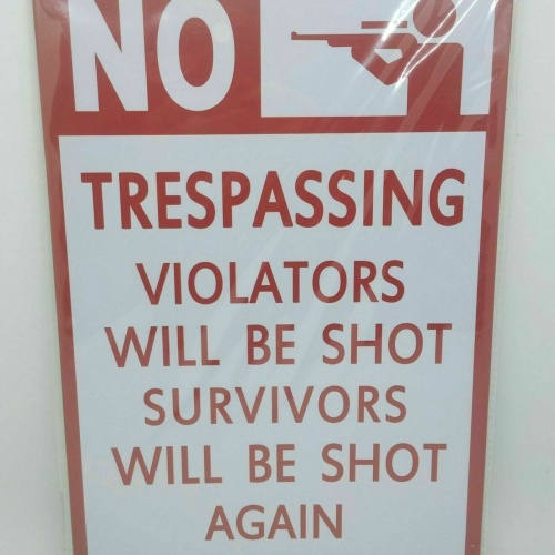 Nostalgie Retro Blechschild "No Trespassing" Spruch siehe Bild 30x20 50249