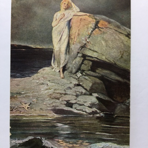 Meeressehnsucht (R.Borrmeister) - Frau am Meer - Künstlerkarte 30161 TH