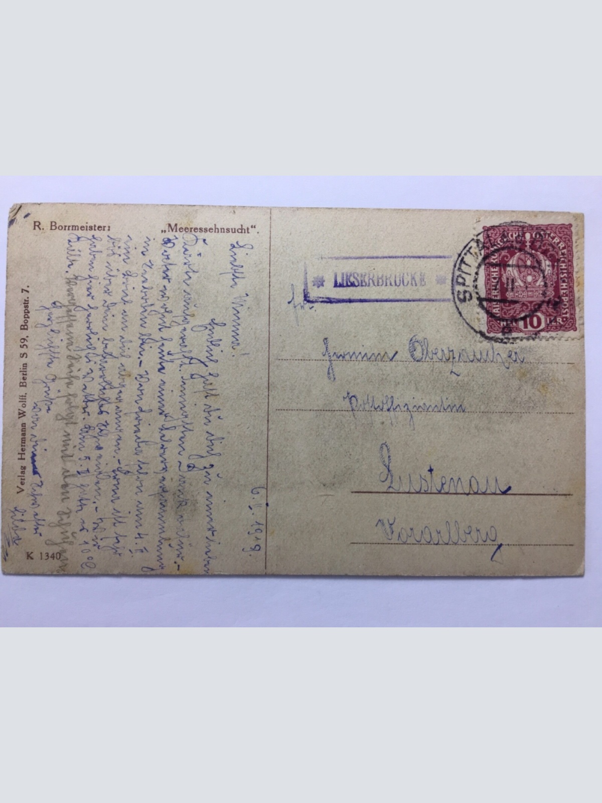 Meeressehnsucht (R.Borrmeister) - Frau am Meer - Künstlerkarte 30161 TH