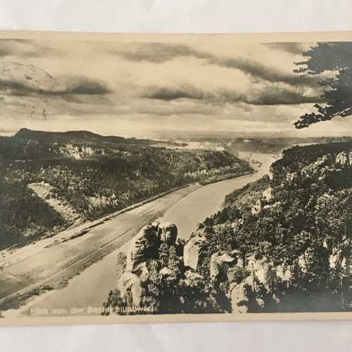 AK, Sächsische Schweiz, Basteibrücke, Elba (110201 BW)