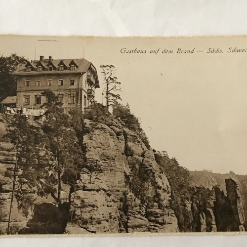 AK, Gasthaus auf dem Brand, Sächsische Schweiz, Gaststätte (110204 BW)