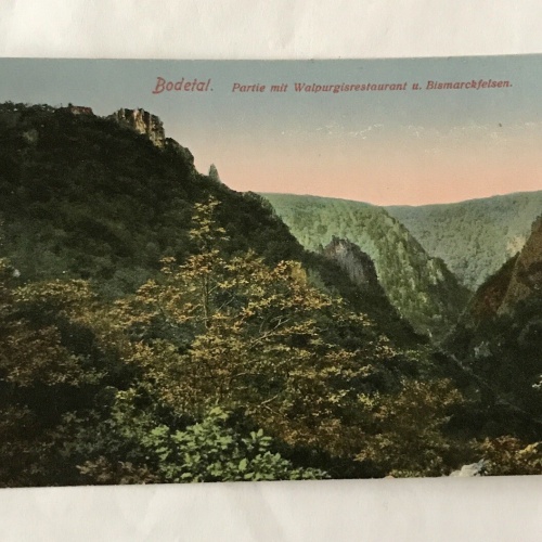 AK, Bodetal, Walpurgisrestaurant, Bismarckfelsen, Sachsen Anhalt (110206 BW)