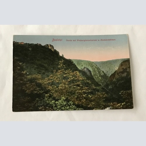 AK, Bodetal, Walpurgisrestaurant, Bismarckfelsen, Sachsen Anhalt (110206 BW)