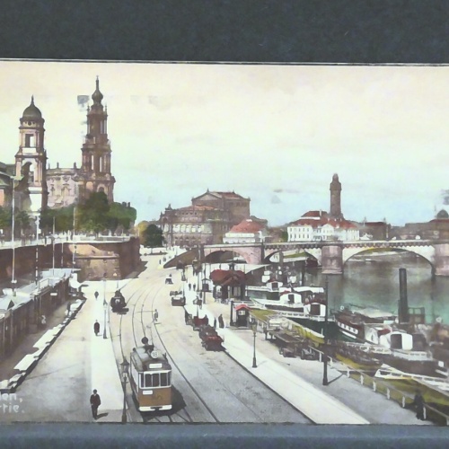 Dresden Elbpartie Straßenbahn Kirche JW 650273 F