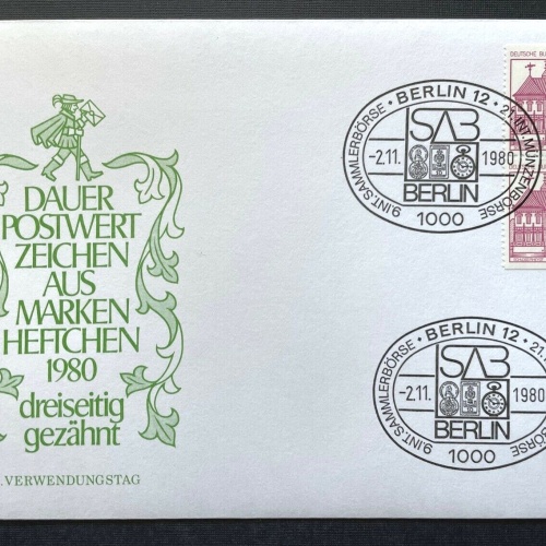 Brief Dauer-Postwertzeichen Sammlerbörse Berlin 1980 ca.16,2x11,3cm 410324
