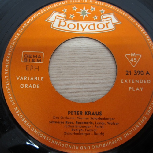 Single /  Peter Kraus ?– Schwarze Rose, Rosemarie   / DE PRESS / RAR /