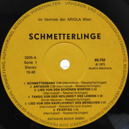 Schmetterlinge - Lieder Fürs Leben (LP, Album)