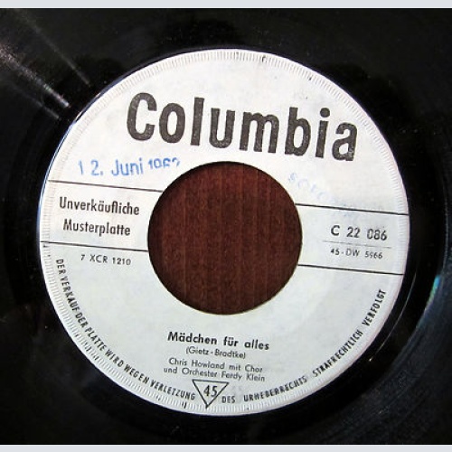 Single / CHRIS HOWLAND / 1962 / MUSTERPRESSUNG / ARCHIV / RARITÄT /