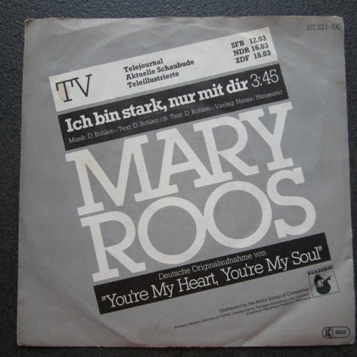 Single / Mary Roos – Ich Bin Stark, Nur Mit Dir / DE PRESS /