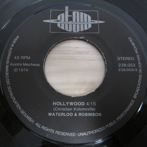 Single /   Waterloo & Robinson ?– Hollywood   / AUT PRESS  / RAR /
