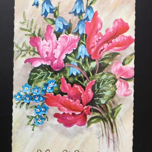 Vive St. Nicolas - Vergißmeinnicht Glockenblumenstrauß - Künstlerkarte 946 TH