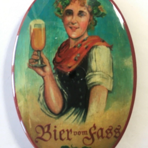 Nostalgie flaschenöffner magnet bier vom fass frau bierglas