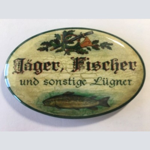 Nostalgie flaschenöffner magnet jäger, fischer und sonstige lügner fisch